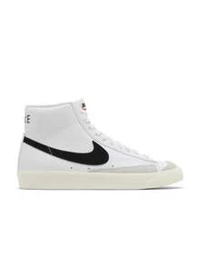 Nike Blazer Mid 77 男士运动鞋，舒适缓震，优质皮革，支撑性好，适合健身房、滑板、学校、步行等场合，白色/黑色，8码，BQ6806-100 - 黑白 - 查看 3