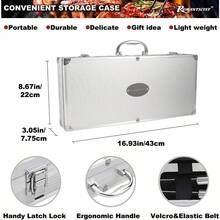 28pcs BBQ Accessories Set With Thermometer - The Very Best Grill Gift For Birthday Wedding Outdoor Cooking Camping Grilling Smoking - Heavy Duty Stainless Steel Grill Set In Durable Case For Ultimate Outdoor Culinary Experience - 28件燒烤配件套裝 - 查看 6