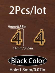 2Pcs/Lot Enamel Number Pendants Stainless Steel White Black Number 0-9 Digital Charms For Jewelry Making Necklace Findings Bracelet Earrings Birthday Gifts Accessories DIY - Number Pendant - View 20