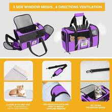 Transportador de gatos, transportador de perros, aprobado por aerolneas, transportador de gatos para gatos pequeos y medianos menores de 25 aos, transportador de perros para perros pequeos, transportador de gatitos para cachorros, transportador de viaje para mascotas aprobado por la TSA, color gris - Púrpura - Ver 5