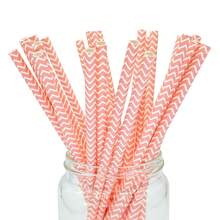 100pcs/Pack Wavy Paper Straws - 6*197mm | Multiple Colors Available, Party Decoration, Suitable For Cocktails, Birthday Parties, BBQs, Events And Celebrations - Multicolor - View 9