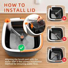 Spin Mop And Bucket Set Zero Dirty Water Cleaning System For Living Bath And Kitchen Room Hard Floor Cabinets Wall Windows Steel Adjustable Rod With Microfiber Mop Head - Xô lau nhà xoay màu xám nhạt + 10 miếng lau - Xem 10
