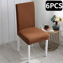 1/4/6pcs Solid Color Jacquard Dining Chair Covers, Stretch Removable Washable Chair Seat Covers For Home, Restaurant, Hotel, Kitchen - Multicolor - View 22