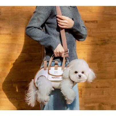 MHJ Pet Strap Artifact Breathable Washable Dog Carrier Backpack Multifunctional Double Shoulder Adjustable Dog Outing Bag Dog Accessories Brown Small Boomerang