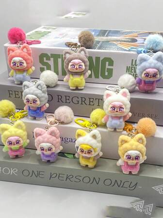 1 pieza Lindo colgante de mochila con diseño de animal de dibujos animados - Accesorio para teléfono, con orejas esponjosas y expresión animada, opciones de color rosa y multicolor, material de peluche, adecuado para mochilas, llaves, regalos para mujeres y adolescentes (cumpleaños, Día de San Valentín) - Accesorio colgante único, decoración de mochila, diseño juguetón, colgante encantador, llavero decorativo, accesorio para adolescentes, regalo memorable, accesorio adorable