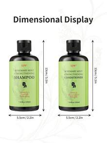 2pcs/Set Hair Care Set, Organics Rosemary Mint Shampoo And Conditioner, Nourishes Scalp & Roots, Enhances Shine & Density For Normal Hair, Moisturizing Care, Suitable For All Hair Types