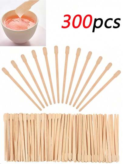10/50/100/300 Pieces Wooden Dewaxing Sticks, Stir And Apply Beeswax Wooden Sticks, Body, Nose, Face, Eyebrows, Waxing Tools, Hair Removal Tools