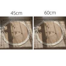 1 pièce Tapis rond tressé fait main nordique, lavable pour la chambre à coucher, la coiffeuse - Nude - Voir 2