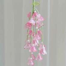 Lily Of The Valley White Gradient Pendant, New Chinese Style Car Charm, Bag Charm, Phone Strap, Keychain Accessory, Bag Charm, Floral Pendant, Fashionable Charm, Handcrafted Details, Lightweight Pendant,  Accessory, Decorative Strap, Fashion Enthusiast, Accessory Collector - 粉色 - 查看 1