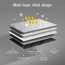 LoyaForba Car Magnetic Windshield Snow Cover, 4 Layers WAaterproof Windproof Protection, Snow, Ice, Sun, Frost Defense, Universal For SUV, Truck, Sedan, Van ( Silver) - Silver - View 4