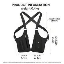 Multifunctional Tactical Chest Bag: Cross-Strap Design, Hands-Free, Combining Functionality And Fashion - Black - View 6