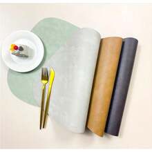 Kit Of 2/4/6 Placemats (Premium Double-Sided Material) With Cup Holder - 深灰色 - 查看 5