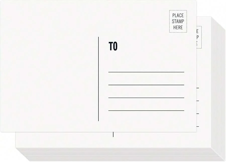 Blank Postcards For Mailing, 100 White 4x6, Mailable Postcards Set Make ...