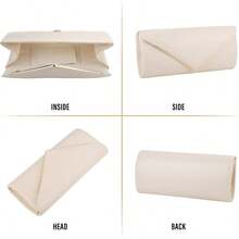 - Monederos de embrague para mujer, brillante sobre bolsa de noche con cadena desmontable - Desnudo/ - Ver 5