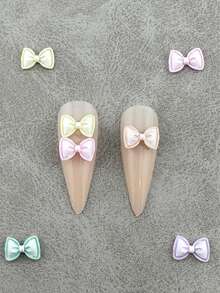 1 Pacote com 30 Peças Decorações de Unha de Borboleta em Resina na Cor Dopamina