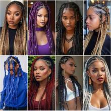 Extensiones de cabello trenzado preestirado, hipoalergénico, no tóxico, sin nudos, trenzas Ez Braid Twist Box Braids de 26 pulgadas, 3 paquetes, negro, lavanda, morado, morado y azul. - Morado - Ver 5