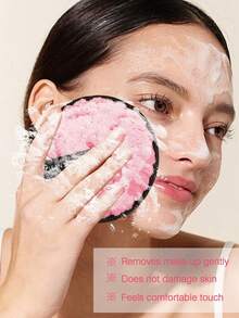 5PCS Teak Lazy Person's Water-Based Makeup Remover Powder Puff, Round Washable Wet Powder Puff Makeup Remover Pad - Multicolor - View 3