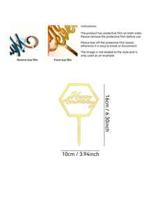 1个/3个/3个亚克力周年纪念蛋糕装饰插牌，周年纪念蛋糕装饰，情人节蛋糕装饰，结婚周年纪念蛋糕装饰，家居厨房用品，烘焙装饰，烘焙用品，蛋糕装饰 - 金色 - 查看 6