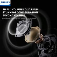 PHILIPS TAS1009 Bluetooth 5.3 Speaker, RGB Lighting, 1200mAh Battery, Portable Subwoofer, Suitable For Home, Office, Outdoor And Camping, Compact Portable Desktop Speaker - Multicolor - View 7