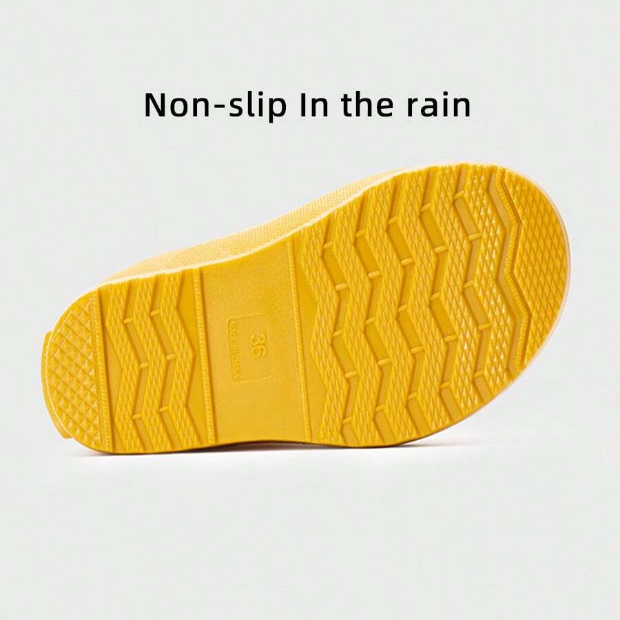 High-Tube Rain Boots Faionable Men's Adult Silicone Anti-Slip Waterproof Boots Resistant Soft-Soled Sea-Fiing Outdoor Oes - Yellow - View 1