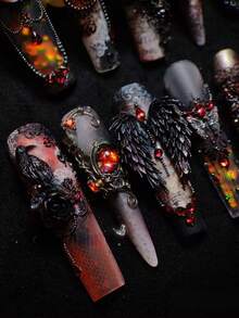 1pc Nail Art Mold Bowknot Wing Bat Wing 3D Decor Transparent Silicone Nail Mold - Clear - View 5