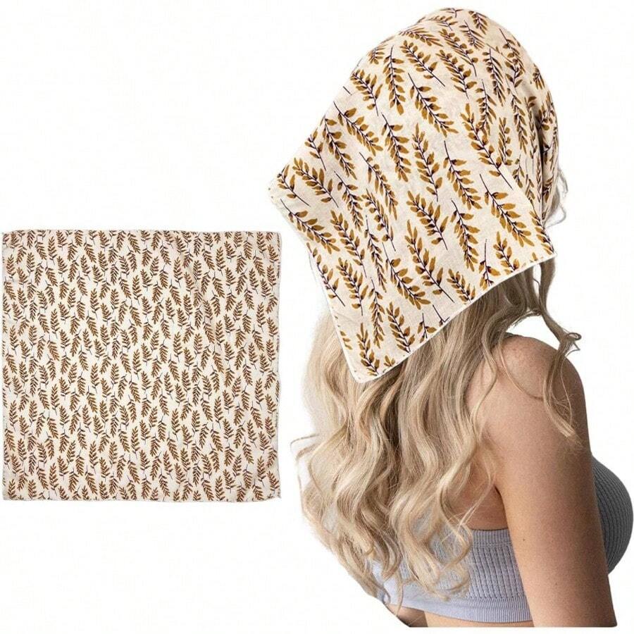 Pauelo De Algodn Para Mujer, Pauelo Para La Cabeza, Diadema De Algodn Suave, Envoltura Para La Cabeza, Cobertura Protectora, Pauelo Para El Cabello, Pauelo De 55 X 55 - inicial - Ver 1