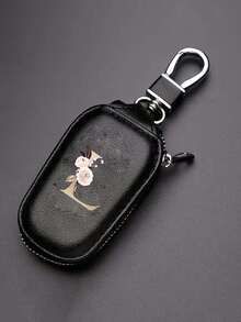 Móc khóa có khóa kéo hình chữ vàng và hoa - Chất liệu da PU, thích hợp cho xe hơi, nhà cửa và văn phòng - Lý tưởng cho Ngày Valentine, Lễ tốt nghiệp và Ngày Nhà giáo - Dành cho cả nam và nữ, phụ kiện du lịch, trang trí thanh lịch, chế tác tinh xảo, phụ kiện chuyên nghiệp - màu đen - Xem 21
