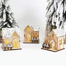 1pc Christmas LED Light Cottage, Warm Light Mini House Decoration, Holiday Home Decor, Winter Wonderland Display, Christmas Table Centerpiece, Suitable For Living Room, Bedroom, Party, Christmas Celebration (Batteries Not Included, Button Batteries Required) - Multicolor - View 5