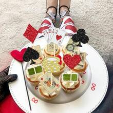 24 PCS Casino Poker Cupcake Toppers For Birthday Party Decorations - 設計 5 - 查看 8