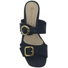 Tamanco Ramarim Feminino com Fivela e Salto Rasteiro 3,5cm  Praia    Fivela    Praia - Preto - Visão 10