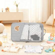 1pc Baby Clothes Storage Bag, Large Capacity Dirty Laundry Organizer, Maternity & Baby Travel Compartment Liner - Bear - View 7