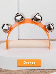 1 件手摇铃铛手摇雪橇铃彩虹摇铃手持木铃带手柄乐器礼物学校课桌铃适用于教育派对圣诞节 - 彩色 - 查看 14