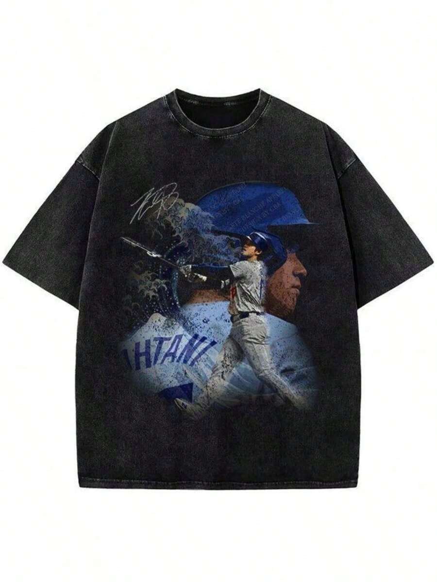 Japanese Wave Los Angeles LA Baseball Custom Graphic-Shirt, Unisex Cotton Shirt Men And Women, Him Her, Summer Casual Women Shirt, Birthday 4ZVJ - màu đen - Xem 1