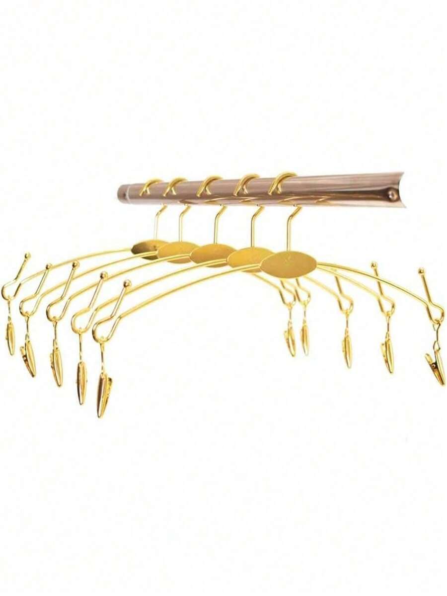 Gancho lencería 20piezas/set . Perchas cromado con pinzas organizador de lencería - Dorado - Ver 1