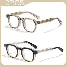 Gafas transparentes para hombre HBK con marco de TR y lentes de ABS, de estilo ovalado, casual, simple y vintage. Monturas de gafas de moda para uso al aire libre, viajes, fotos, deporte y óptica, tanto para hombres como para mujeres. - K39944 - Ver 21