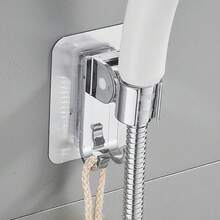 1pc No-Drill Showerhead Holder, Multifunctional Aluminum Alloy Showerhead Base, Strong Adhesive Bracket, Adjustable Spray Head Bathroom Bathroom Accessories Bathroom Tools - Silver - View 7