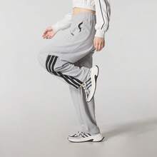 Quần ống rộng dáng rộng thoải mái đa năng Adidas 2025 dành cho nữ mới - Màu Xám nhạt - Xem 3