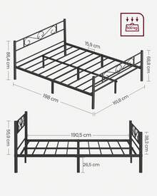 VASAGLE Bed Frames - Black - View 8
