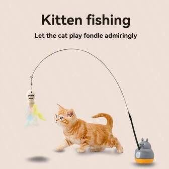 智能猫屋伴侣：逗猫棒 | 弹性钢杆防摔防弯，自动摆动激发猫咪狩猎本能，三步轻松安装解放双手，时尚设计融入家居装饰