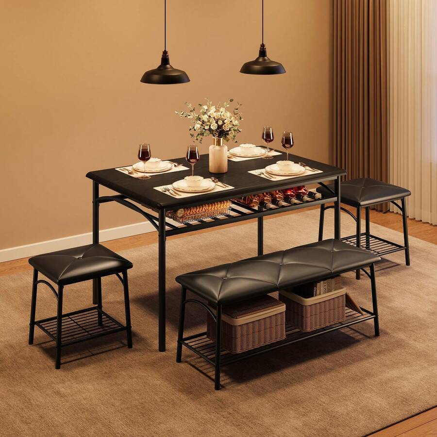 Dining Table & Chair Sets - 黑色 - 查看 1