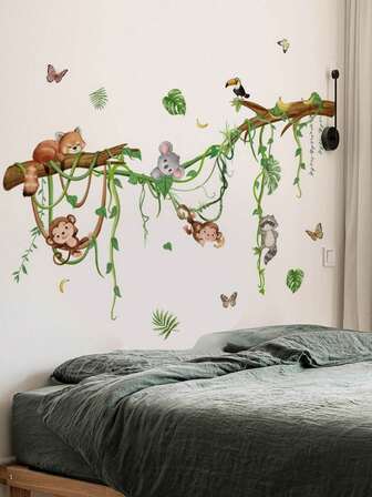 1 pieza/2 piezas - Vinilos decorativos de pared extraíbles - [Dinosaurios, Animales] Pegatinas de pared autoadhesivas e impermeables para decoración del hogar, decoración de habitaciones, decoración de paredes y cocina - Fácil de aplicar, ideal para sala de estar, dormitorio u oficina