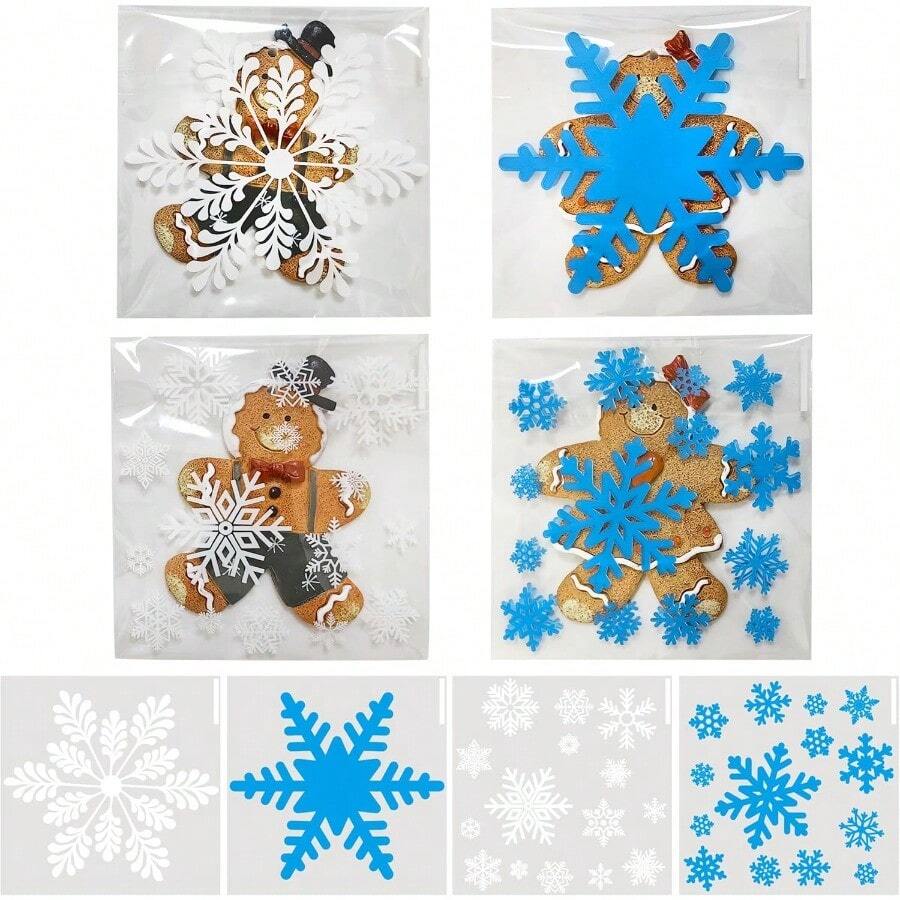 100 Pcs 4x4 Inch Christmas Cookie Bags With 4 Snowflake Designs Self-Adhesive Cellophane Treat Bags Perfect For Holiday Cookies Candies Party Favors Gift Giving And Seasonal Celebrations Ideal For Christmas Events Festive Gatherings And Thoughtful Present Packaging - 100件 - 查看 1