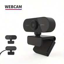 Full High Definition Webcam - Video Conferencing, Voice Calls, Student Classroom, Conference Camera With Microphone - Plug And Play, Built-In Digital Microphone, Wide Angle Lens, High-Resolution Video - 黑色 - 查看 7
