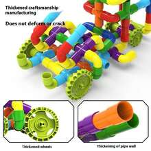 Tecforood DIY Pipe Building Blocks Toy Set, Large Thick Pipe Construction Kit, Creative Assembly Design, Portable Interlocking Building Blocks Puzzle, Inspiring Imagination, Enhancing Brain Power, Providing Hands-On Building Experience, Ideal For Skill Development, Stress Relief And Team Building Activities, Also Perfect For Home And Office Decor. - Multicolor - View 7