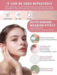 6-240pcs Ear Tapes Corrector, Invisible Ear Lifting Adhesive Tapes, Beauty Ear Stickers, Invisible Ear Clip Corrector, Suitable For Cosplay And Costumes, Comfortable And Secure Ear Lifting Tapes, For Makeup And Beauty, Ear Training Accessories Corrector, For Creating V-Shaped Face. - Multicolor - View 7