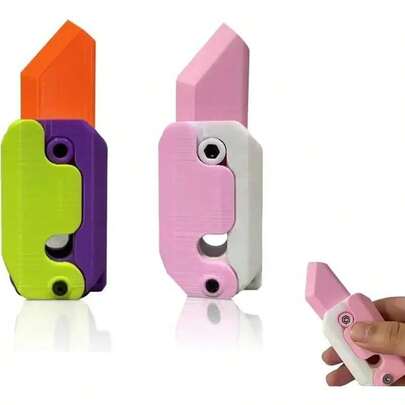 Cuchillo gravitacional 3D para aliviar el estrés, empujador de cartas, divertido cuchillo gravitacional con forma de rábano.