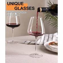 Set Of 4 Large Red Wine Glasses 23 OZ Hand Blown Crystal Glass Light And Clear Design Ideal For Wine Tasting Events Perfect Gift For Birthday Christmas Anniversary And Father's Day Celebrations - ClearRedWineGlasses - View 4