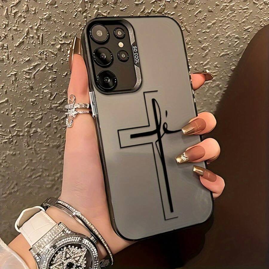Funda de Teléfono Creativa Personalizada Minimalista Cruz para Samsung Galaxy S25 S24 S23 S22 S21 S20 FE Ultra Plus 4G 5G Cubierta Trasera Mate a Prueba de Golpes - Colores mixtos - Ver 1