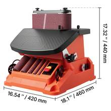 Oscillating Belt And Spindle Sander, 2400RPM Benchtop Spindle Sander With 5/8" Stroke, 5 Sleeves (1/2" - 2") & 24" X 3.86" Sanding Belt For Woodworking, Furniture Finishing, DIY Projects - 2400RPM 45° 18.5*16.5inch - View 10
