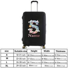 18-32Inch Luggage Cover Personal Tailor Elastic Suitcase Cover For 18 To 32 Inch Travel Case Cover Name Initials A-Z Letter Pattern Anti-Scratch Protector Case Personalized Name Custom Protector Cover Travel Suitcase Cover Protective Cover Dustproof Cover Trolley Case Luggage Dust Cover Travel Accessories - Black - View 2